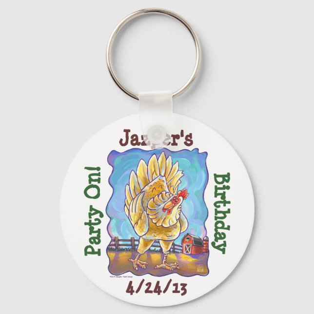 Chicken Party Centre Nyckelring (Framsida)