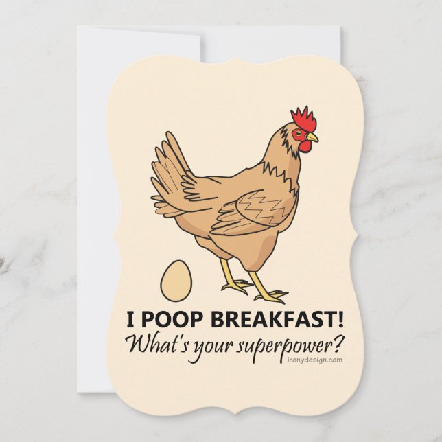 Chicken Poops Breakfast Funny Design (Framsida)