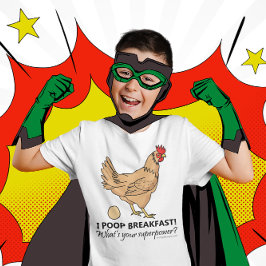 Chicken Poops Breakfast Funny Illustration T Shirt