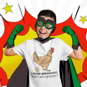 Chicken Poops Breakfast Funny Illustration T Shirt