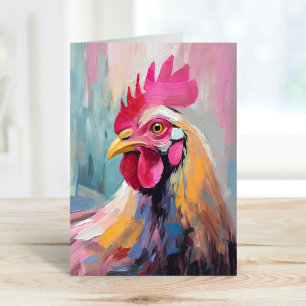 Chicken Porträtt Modern Abstrakt Art Kort