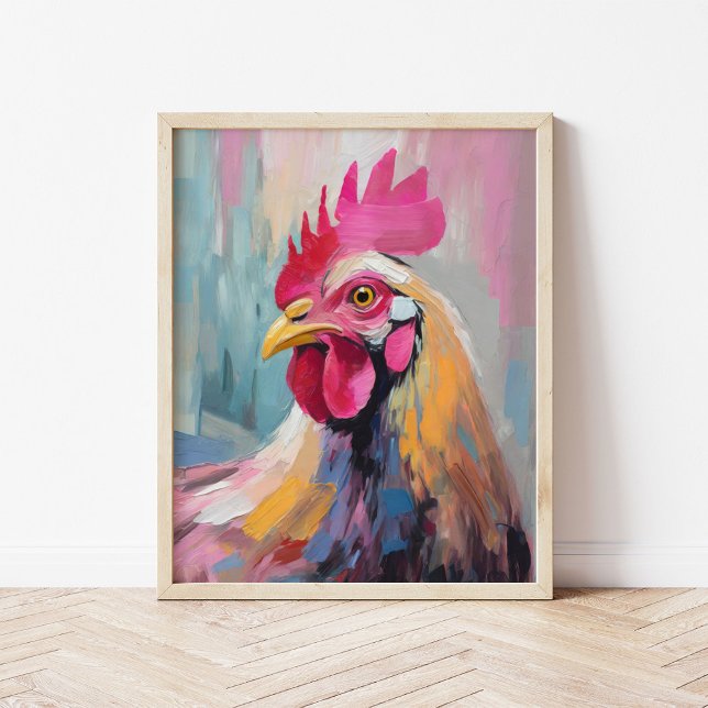Chicken Porträtt Modern Abstrakt Art Poster (Skapare uppladdad)