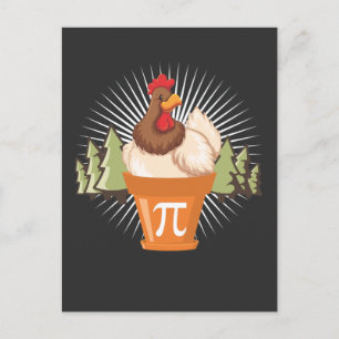 Chicken Pot Funny Pi Day Math älskare 3.14 Vykort