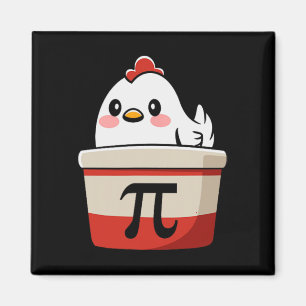 Chicken Pot Paj Funny Math Älskare Pun Pi Day Stud Magnet