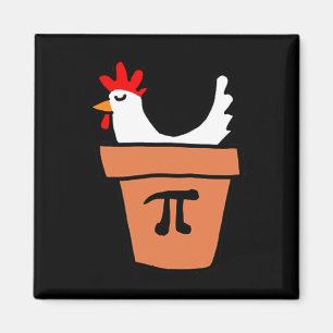 Chicken Pot Paj Funny Math Älskare Pun Pi Day Stud Magnet