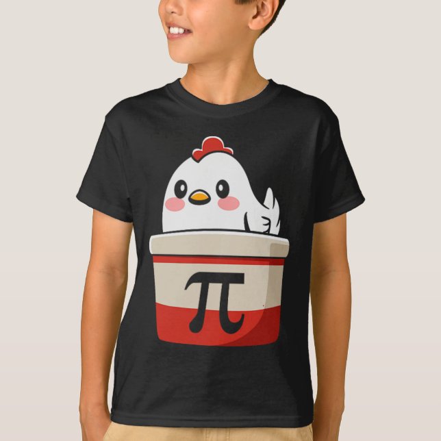 Chicken Pot Paj Funny Math Älskare Pun Pi Day Stud T Shirt (Framsida)