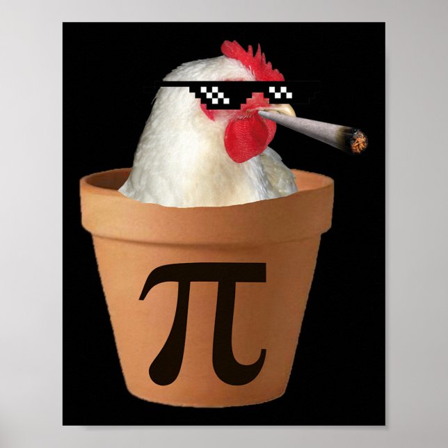 Chicken Pot Paj Funny Math Pi Day Poster (Framsidan)