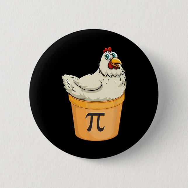 Chicken Pot Paj Funny Math Pun Chicken Pot Pi Knapp (Framsida)