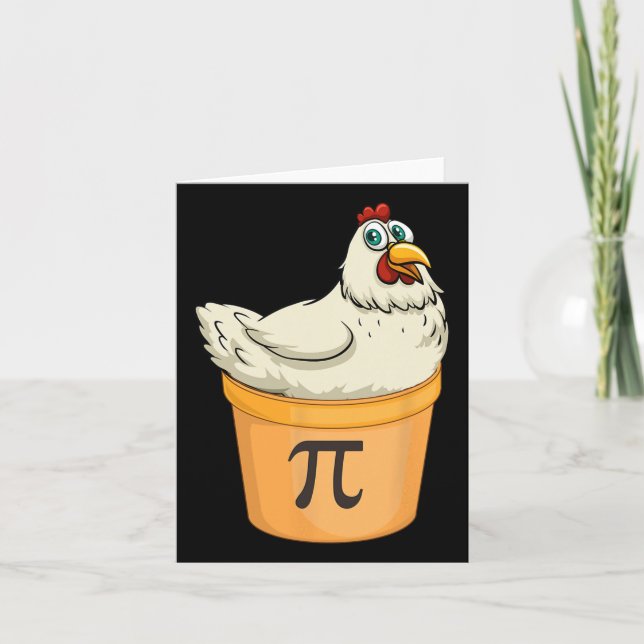 Chicken Pot Paj Funny Math Pun Chicken Pot Pi Kort (Framsida)