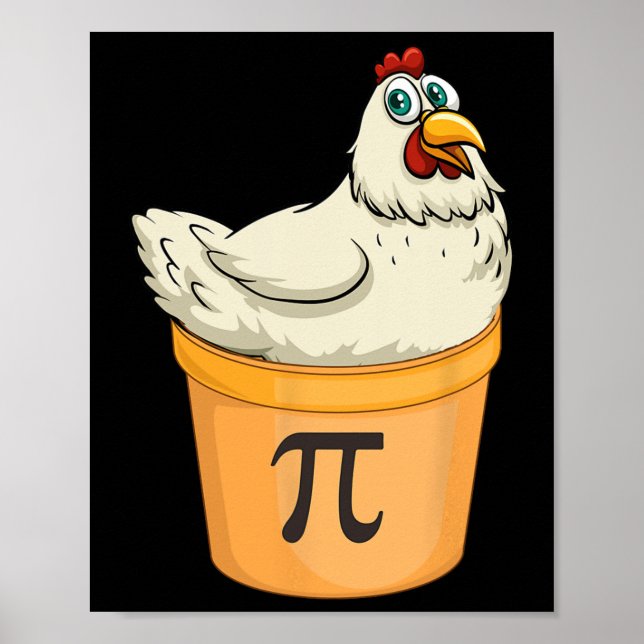 Chicken Pot Paj Funny Math Pun Chicken Pot Pi Poster (Framsidan)