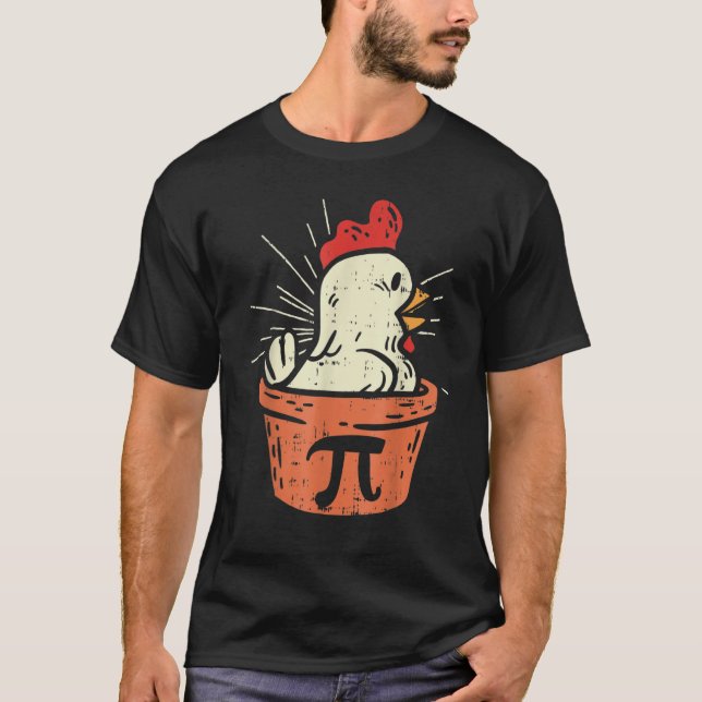 Chicken Pot Paj Math pun Chicken Pot Pi T Shirt (Framsida)