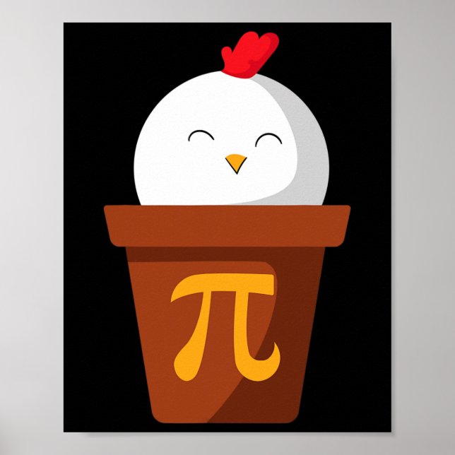Chicken Pot Paj Pi Day T Shirt Math Teacher Gift Poster (Framsidan)