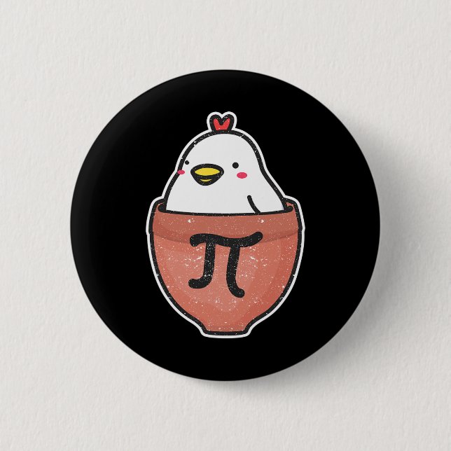 Chicken Pot Pi Day Funny Math Teacher Mathematics Knapp (Framsida)