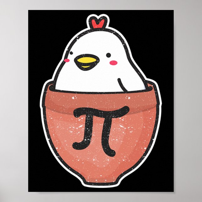 Chicken Pot Pi Day Funny Math Teacher Mathematics Poster (Framsidan)