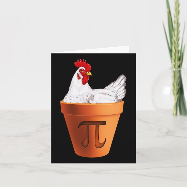 Chicken Pot Pi Day Gift Manar Women Kids Math Kort (Framsida)
