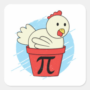 Chicken Pot Pi Funny Math Pi Day Fyrkantigt Klistermärke