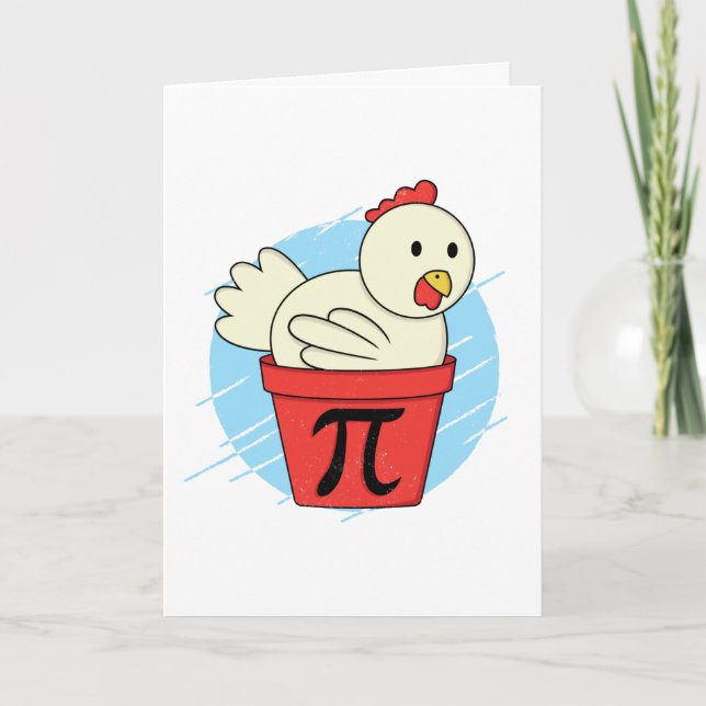 Chicken Pot Pi Funny Math Pi Day Kort (Framsida)