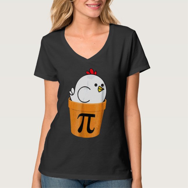 Chicken Pot Pi Funny Math T Shirt (Framsida)