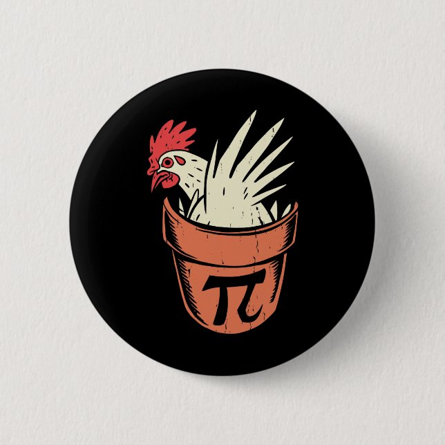 Chicken Pot Pi Funny Math Teacher Pun Pi Day Knapp (Framsida)