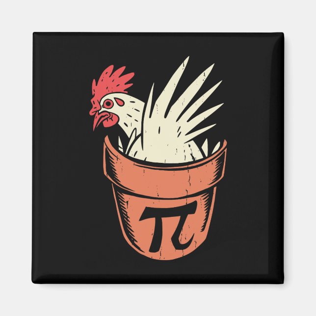 Chicken Pot Pi Funny Math Teacher Pun Pi Day Magnet (Framsidan)
