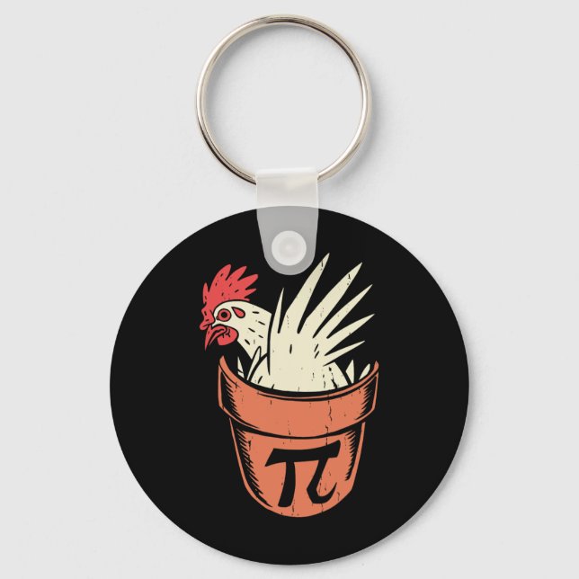 Chicken Pot Pi Funny Math Teacher Pun Pi Day Nyckelring (Framsida)