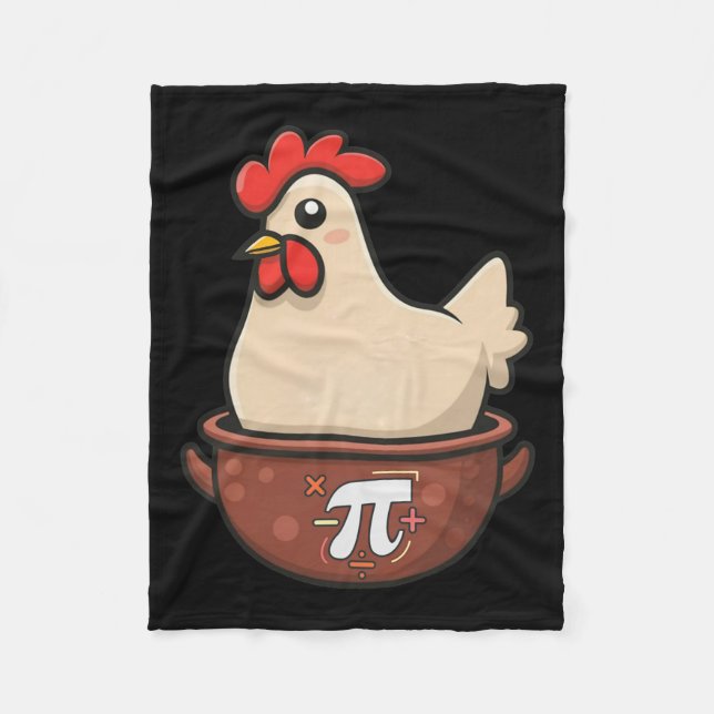 Chicken Pot Pi Funny Paj Day Tecknad Chicken Pot P Fleecefilt (Framsidan)