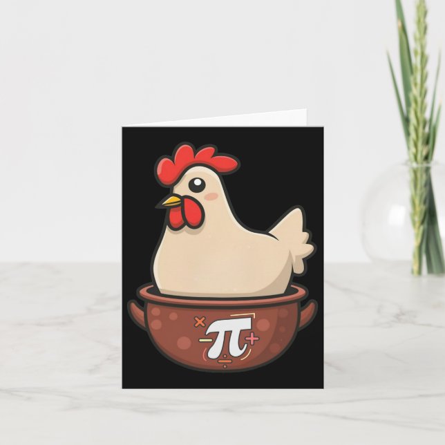Chicken Pot Pi Funny Paj Day Tecknad Chicken Pot P Kort (Framsida)