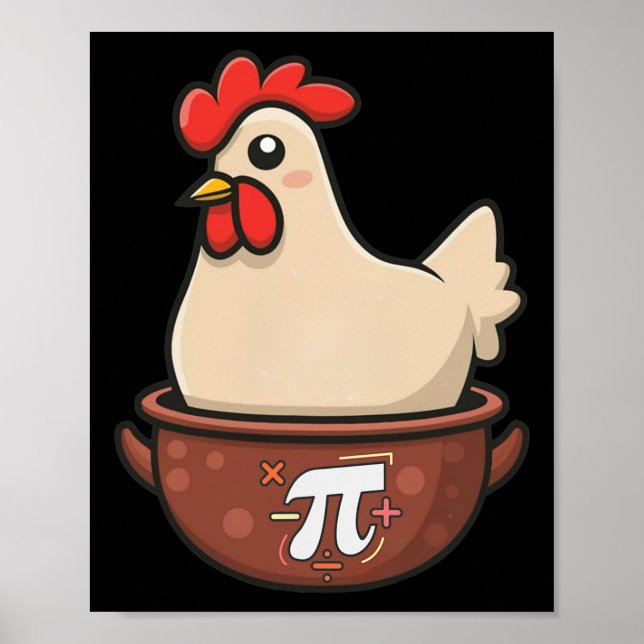 Chicken Pot Pi Funny Paj Day Tecknad Chicken Pot P Poster (Framsidan)