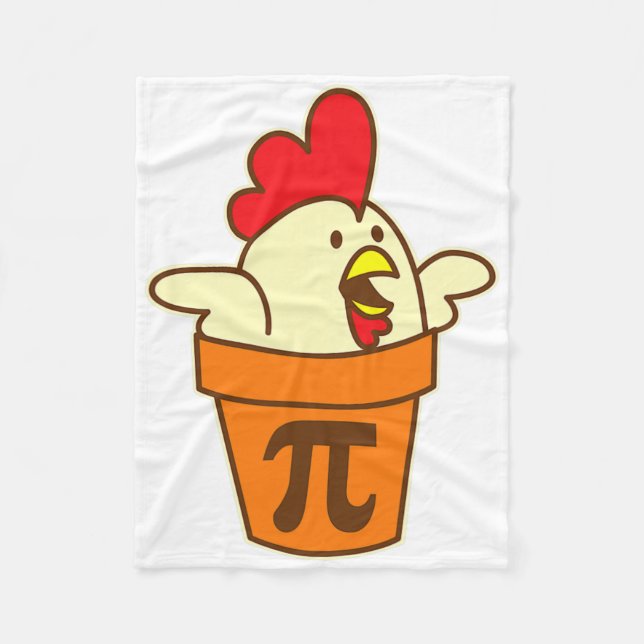 Chicken Pot Pi Geek Paj Mathematics Pun Funny Fleecefilt (Framsidan)
