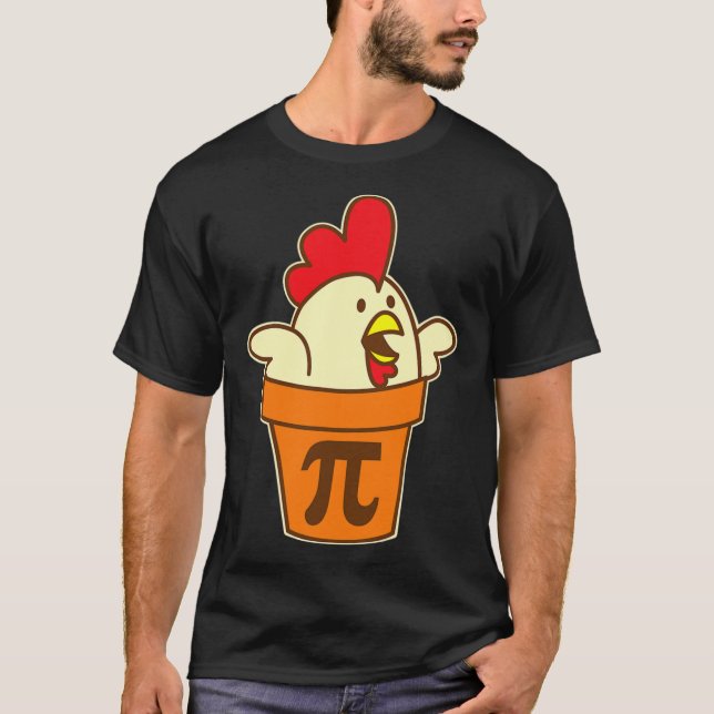Chicken Pot Pi Geek Paj Mathematics Pun Funny T Shirt (Framsida)