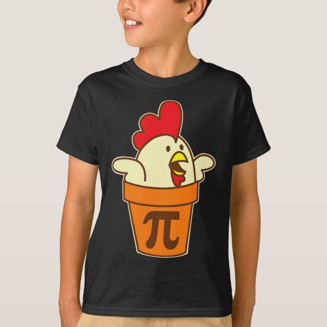 Chicken Pot Pi Geek Paj Mathematics Pun Funny T Shirt (Framsida)