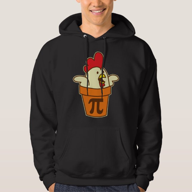 Chicken Pot Pi Geek Pie Mathematics Pun Hoodie (Framsida)