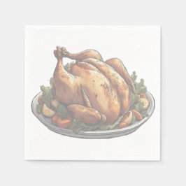 CHICKEN PRINT PAPPERSSERVETT