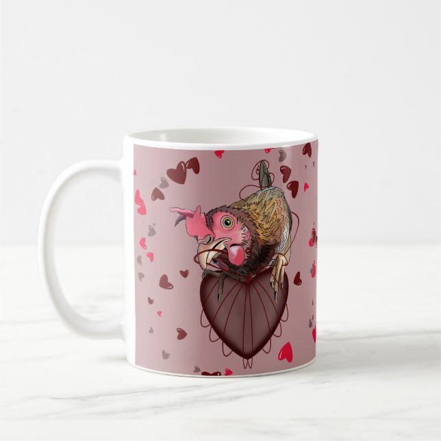 Chicken Pulling Heartstrings Kaffemugg (Vänster)
