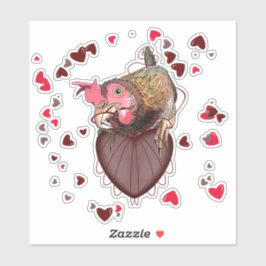Chicken Pulling Heartstrings Sticker Klistermärken