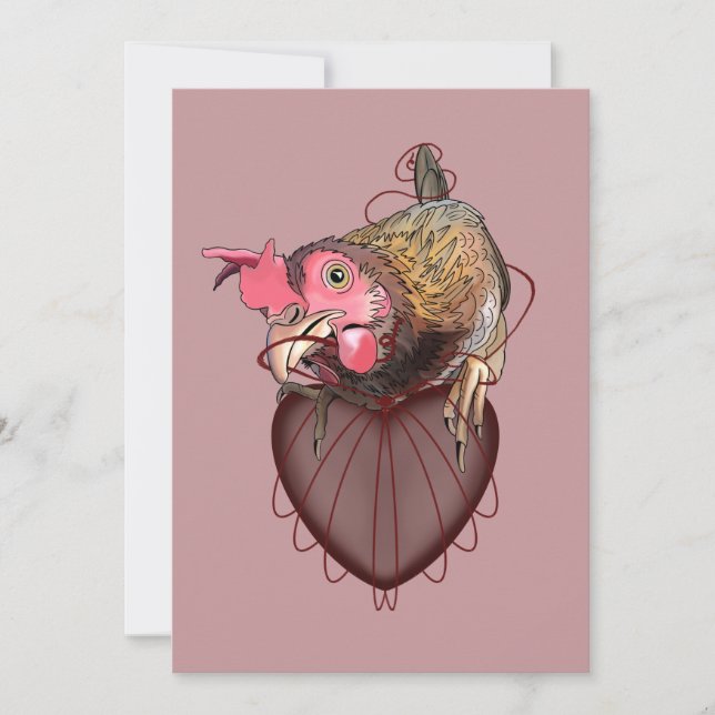 Chicken Pulling Heartstrings T-Shirt Inbjudningar (Framsida)