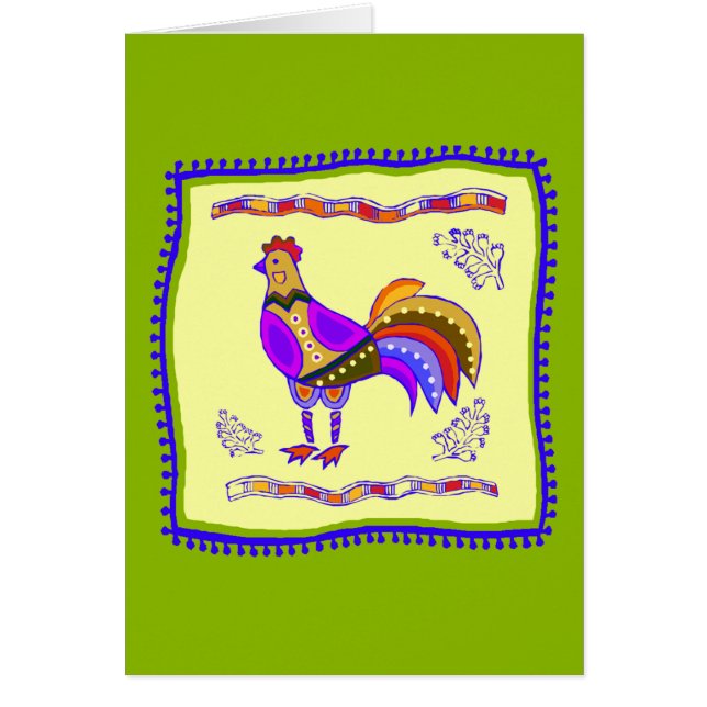 Chicken Quilt Hälsningskort (Framsidan)