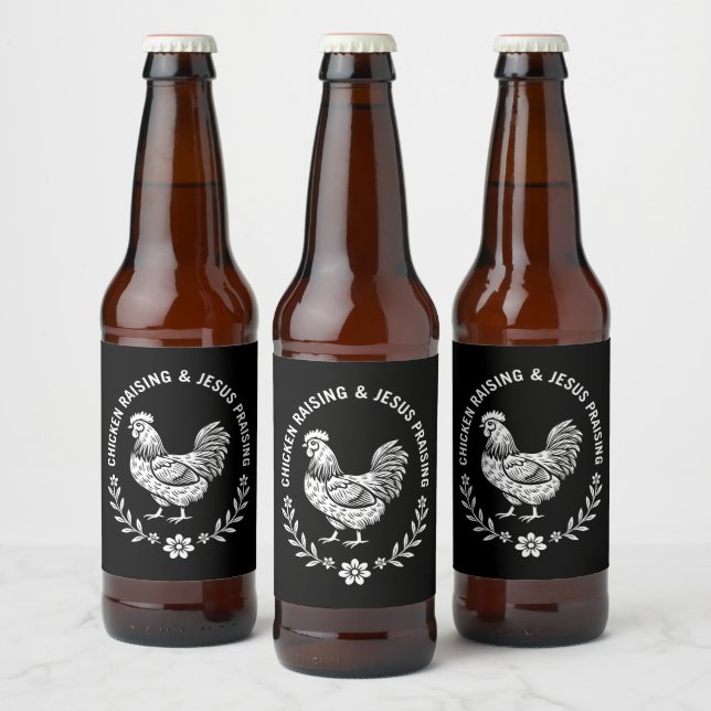 Chicken Raising & Jesus Pising Ölflaska Etikett (Flaskor)