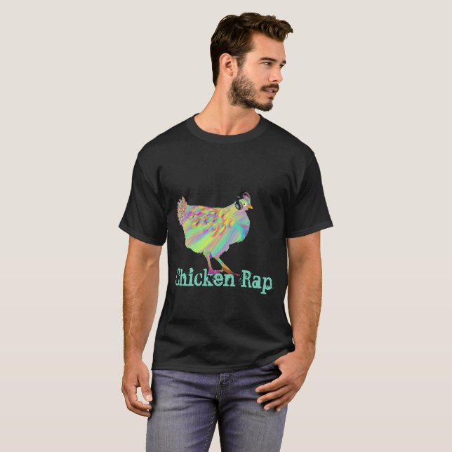 Chicken Rap Funny Kött Free Vegan Music Animal Art T-shirt (Hel framsida)