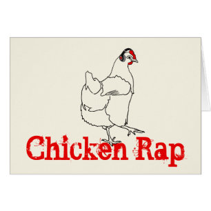 Chicken Rap Funny Music Dancing Animal Art Tecknin Hälsningskort