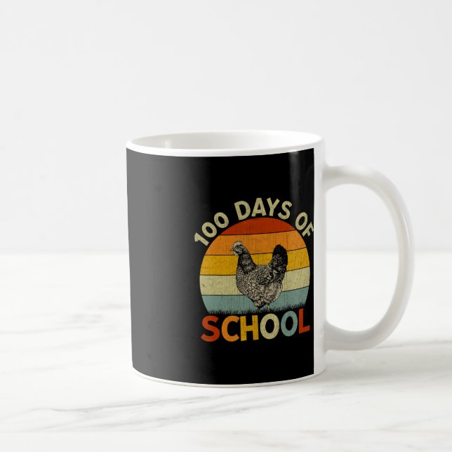 Chicken Retro Boys Girls Lärare 100 Sch-dagen Kaffemugg (Höger)
