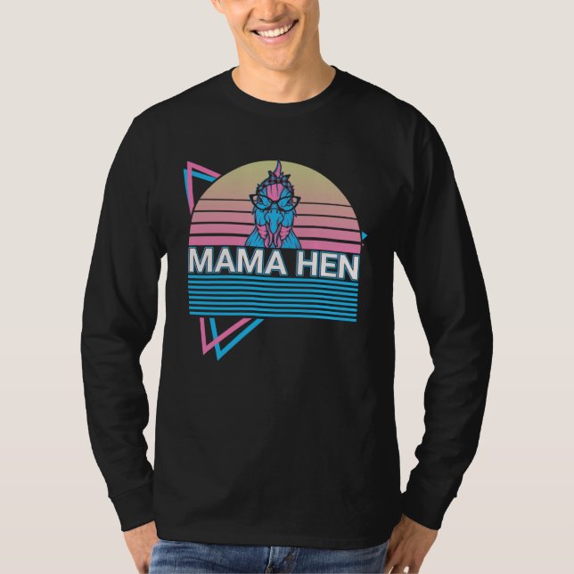 Chicken Retro Mama Hen T Shirt (Framsida)