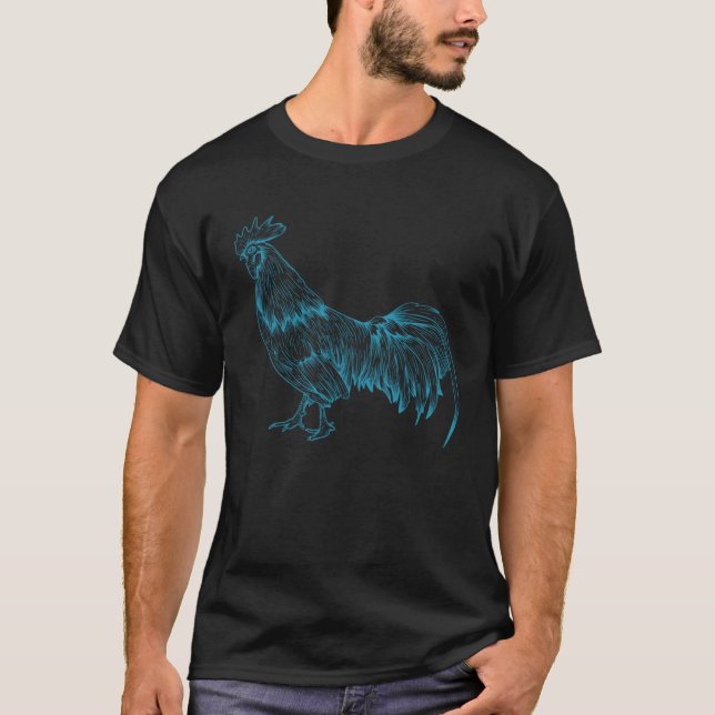 Chicken retro Men Women Rooster Chicken   3 T Shirt (Framsida)