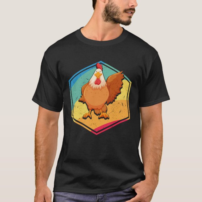 Chicken  Retro Style T Shirt (Framsida)