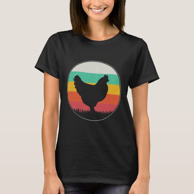 Chicken Retro Vintage 44 T Shirt (Framsida)
