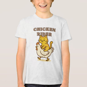 Chicken Rider - Tecknaden "Lustigt Cat Riding Chic T Shirt