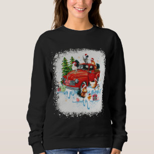 Chicken Riding Red Lastbil Funny God jul Chi T Shirt