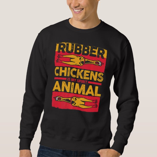 Chicken Rubber Leksak Rubber Chicken är min själ. Lång Ärmad Tröja (Framsida)