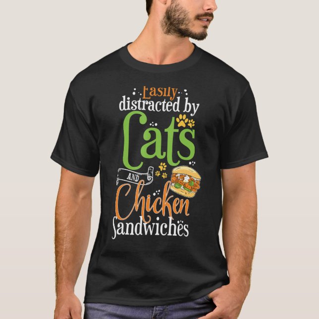 Chicken Sandwich Cats och Chicken Burger T Shirt (Framsida)