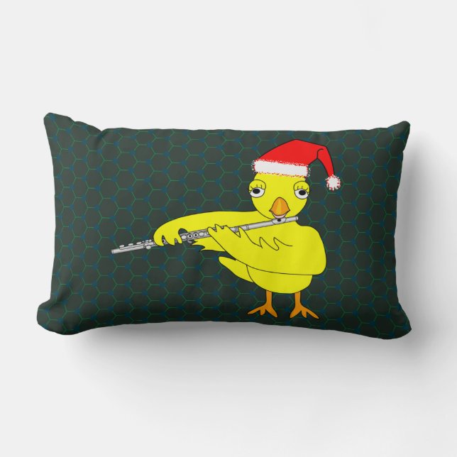 Chicken Santa Cap Flute Lumbarkudde (Framsida)